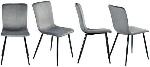 Мебел Комплет од 4 Скандинавски Кадифени Комплети Удобно Седиште Акцент Цврсти Метални Нозе За Кујна Дневна Соба Трпезарија Столици,