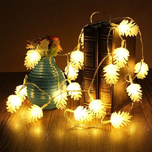 Llgltomo 20 LED 9,8 ft е новогодишни елки, светла, декор на бор конус за внатрешна забава на отворено, двор, градинарска елка, повеќе-боја