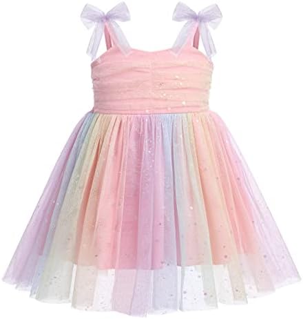 Новороденче Одасдо новороденче девојче 1/2 1-ви 2-ри роденденски фустан Руфл Туту Тул принцеза Ромпер фустани за 0-24м