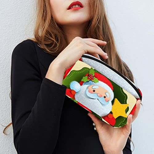Чанта за шминка униси, Божиќна Торба За Козметика Дедо Мраз Пренослива Торба За Патнички Воз Организатор На Футроли Алатки За Додатоци