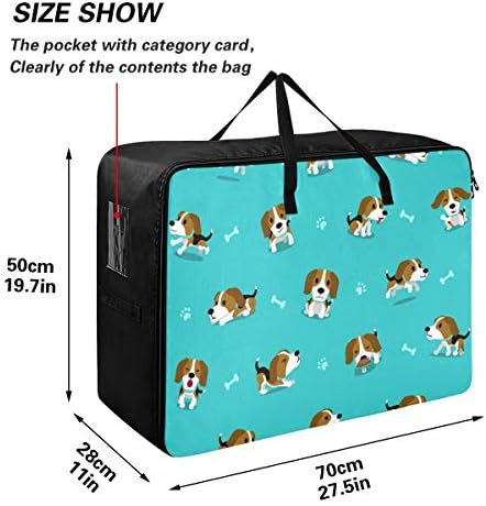 Н / А Торба За Складирање Облека Под Креветот За Ватенка-Цртан Филм Со Голем Капацитет Слатка Торба За Организатори На Животни За Кучиња Со Патенти