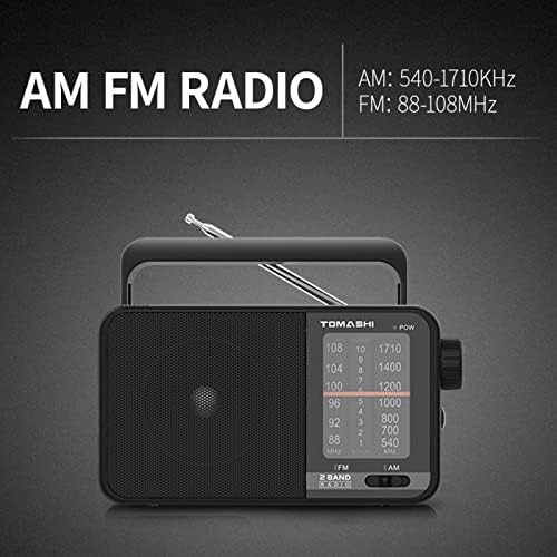 Томаши радио преносно радио со кратки бранови, AM FM Transistor Radio со најдобар прием, големо копче за подесување, батерија управувана од