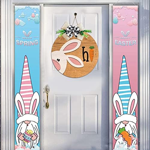 Врата добредојде знак Велигден дрвен виси знак зајаче зајак добредојде на вратата закачалка рустикална велигденска дрвена венец знак