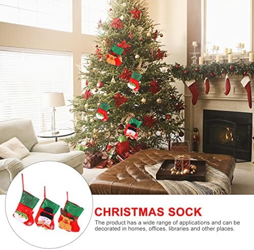 Homoyoyo 3 парчиња торба гноми Кенди црвени додатоци гном торби чорапи Божиќни снежни чорапи дрвја чорап декор декор за празник,