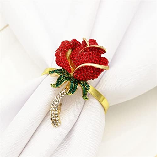 N/A 10 парчиња салфетка прстенка за салфетка торба свадба банкет маса роза хотелска маса декорација на салфетка прстен забава