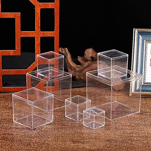 Анголски Контејнери за Кекси 9 парчиња Проѕирна Пластична Квадратна Кутија За Коцки Мини Кутии За Пакување Подароци За Накит Контејнери