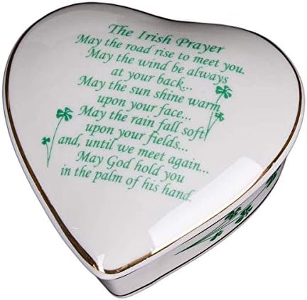 Ирска молитва ве држи кремасти бел порцелан 4 x 3,5 x 2 Декоративни кутии за ситници за држење