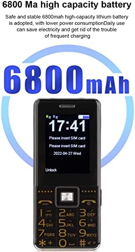 Dpofirs G600 Двоен SIM Картичка Мобилен Телефон, 2.4 Инчен Големо Копче Висок Мобилен Телефон, Изградба во 6800mah Батерија, Поддршка 2g GSM