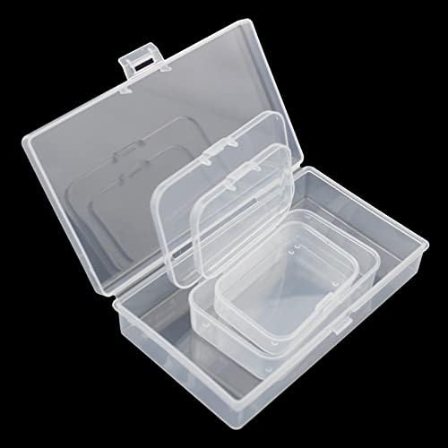 Кутија за контејнери со правоаголни пластични пластични пластични пакувања со капаци со монистра и други мали занаетчиски предмети,