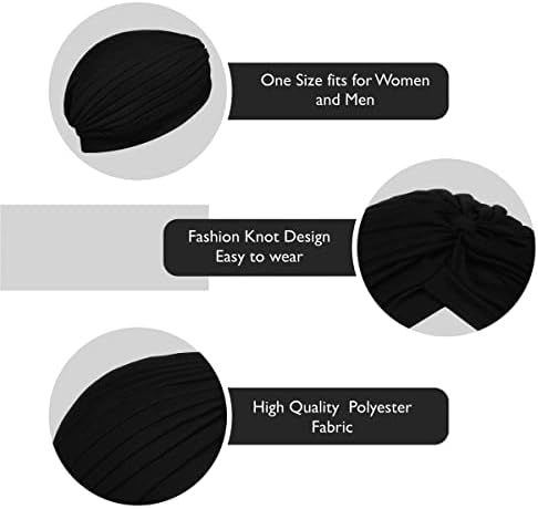 Bismaadh 6 парчиња јазол турбани beanie за жени, пред-врзани плетено турбан капа за капакот на капакот на главата за спиење мека