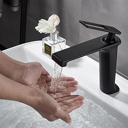 DBHCXD месинг бања тапа злато/црна слив топла и ладна вода мијалник мијалник Допрете единечна дупка палуба поставена единечна рачка