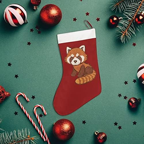 Цртан Филм Црвена Панда Божиќни Чорапи Класичен Божиќен Чорап За Камин Празничен Декор За Забави 26х42см