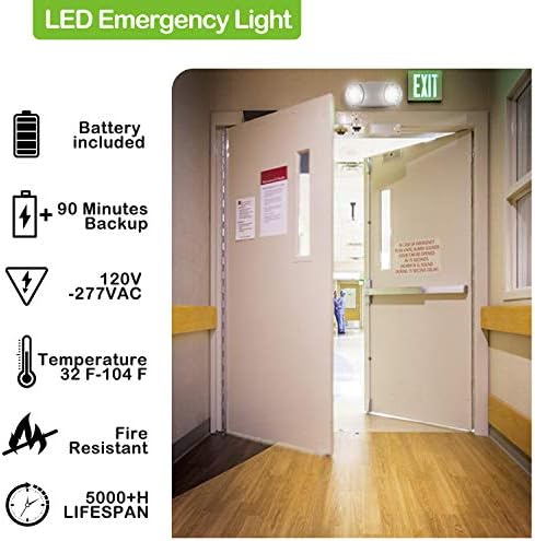 Две светло за итни случаи на главата, прилагодливо интегрирано осветлување за итни случаи со LED со резервна копија на батеријата