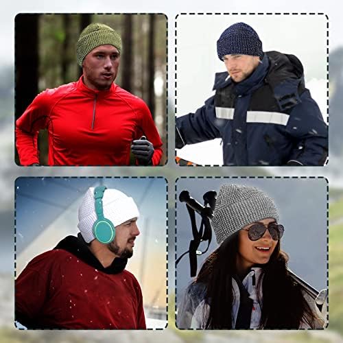 6 парчиња рефлексивна капа за безбедност на капачето, зимско топло топло Висока видливост плетено капаче за череп, трчање капа за мажи жени тинејџери