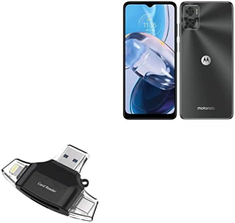 Boxwave Паметен Гаџет Компатибилен Со Motorola Moto E22i-AllReader Sd Читач На Картички, Microsd Читач НА Картички SD Компактен