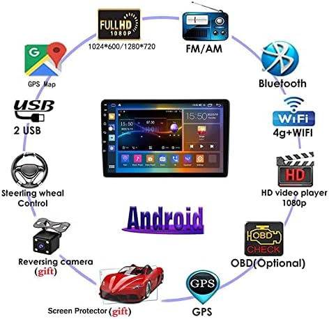 Андроид 11.0 Главна Единица Двоен Дин Автомобил Стерео Саб Нав за Тојота Фортунер 2015-2020 9 mp5 Мултимедијален Видео Плеер Fm