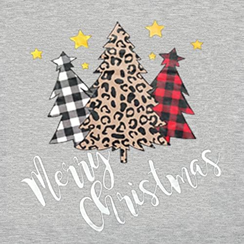 T & Twenties Womenените Среќни Божиќни џемпери смешни Божиќни снежни автомобили пулвер Божиќно карирано дрво врвови