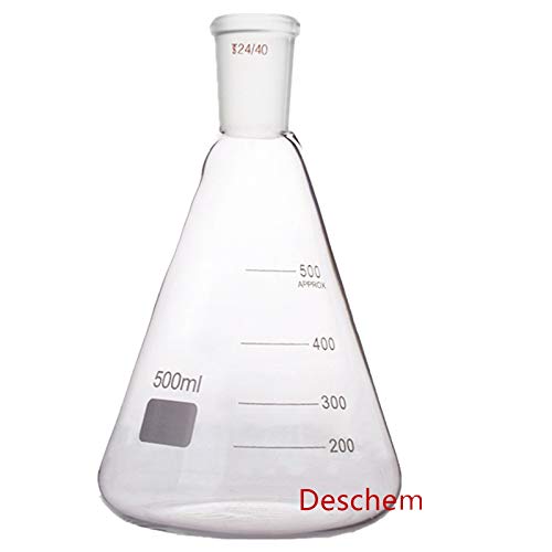 Deschem 1000ml, 24/40, апарат за дестилација на стакло, вакуумски дестилен уред 500ml Erlenmeyer Flask