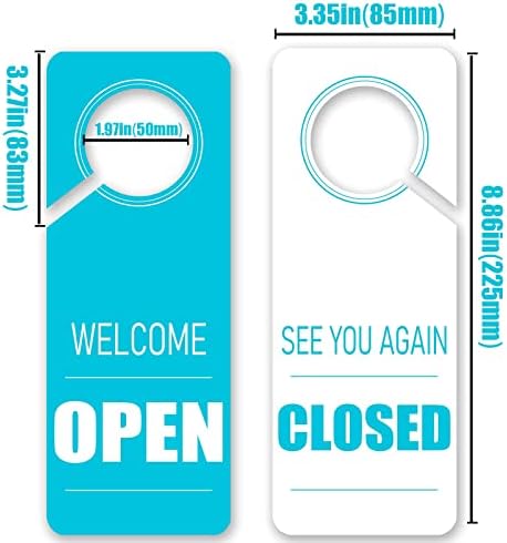 Добредојдовте Отворен Doorknob Hanger Sign See Ve You Recond Rociate Sign Blue 3,35 x 8.86-Double Sided 2 Pack за домашна канцеларија