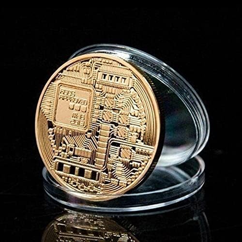 DFCYCCFL Bitcoin Coin Сувенир позлатени Аурубии Подарок за подароци Подарок за подарок БТ монета метал врзување-1pcs-silver_