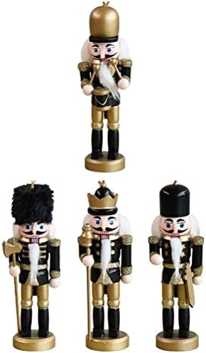 Luozzy 4 парчиња дрвена оревчеста играчка Божиќна оревница војници украси дома украси