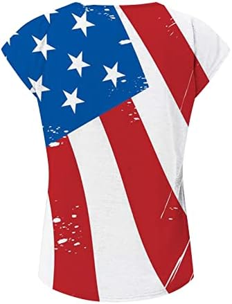 4 јули Американско Знаме Летни Кошули Со Кратки Ракави За Жени Врвови Летни Деловни Блузи За Жени Секојдневна Кошула