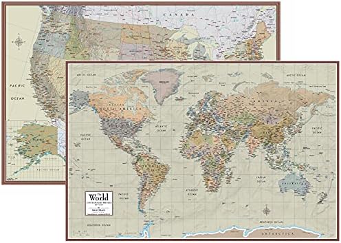 Swiftmaps Светот И САД Современи Премиер 3D Два Ѕид Мапа Во Собата