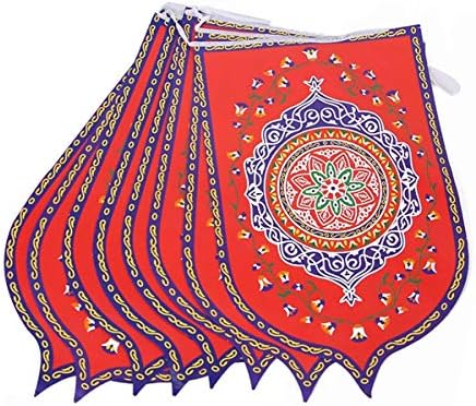 8 парчиња/Поставете знаме на Рамазан, исламски арапски знамиња со знамиња Еид Мубарак, украси за украси