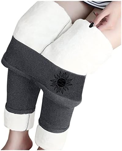 Поставени хеланки на руно за жени зимски топли термички хеланки со високи половини тенок истегнат хулахопки панталони кашмирски
