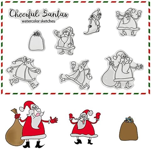 Абтолс Божиќ чисти марки за правење картички, симпатична Дедо Мраз чисти гумени марки зимска нова година подароци за дар