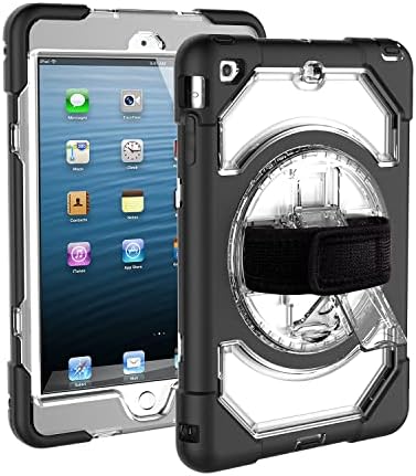 Куќиште за iPad Bkiза 7,9-инчен iPad Мини 1/Мини 2/Мини 3 Цврста Заштита Капак Отпорен На Удари Со Прилагодлив Ротирачки Ремен За
