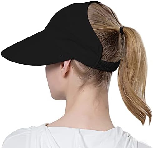 Летни бејзбол капи за жени со коњчиња со конска опашка со одвојување на УВ -заштита од мраз за ладење на мраз 2 во 1 Сонце -визир капа за жени
