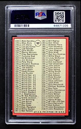 1969 Топпс # 107 Jimим Проверка на списокот 2 Боб Гибсон кардинали ПСА ПСА 8,00 кардинали