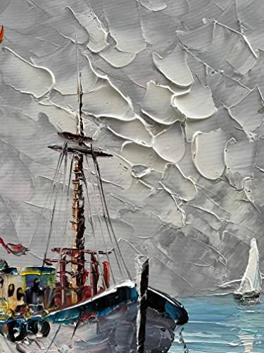 Аленос рачно насликана акрилик голема апстрактна модерна платно масло сликарство wallидна уметност вертикална медитеранска италија морско