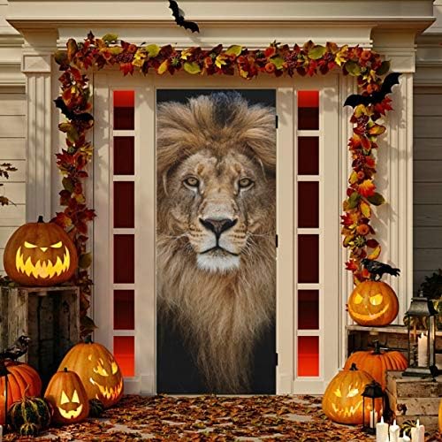 Enevotx добредојде на вратата на вратата Прекрасен лав портрет Декорации за врата за домашна ткаенина декор за врата за предна врата