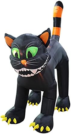 Пакет за украси за забави на Ноќта на вештерките, вклучува 11 анимирани анимирани надуени гигантски црна мачка, и 7 нозе за надувување