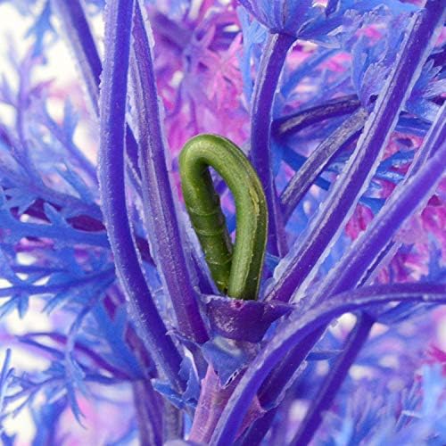Саим аквариум вештачки пластичен растителен декор за рибино украс виолетова сина боја 7 инчи висина