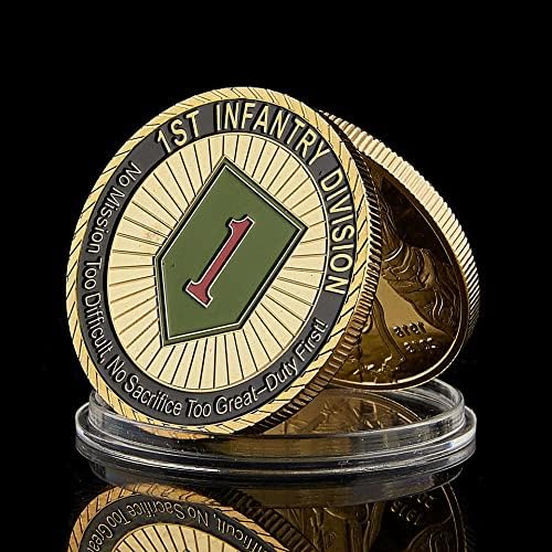 1775 САД Армијата 1 -та пешадиска дивизија Горд војник Медал на честа злато позлатен воен предизвик за собирање вредност на монети
