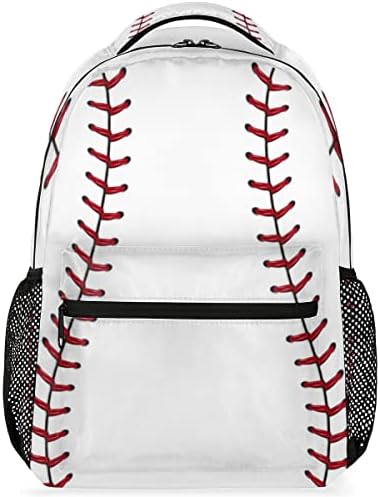 Yppahhhhh hool лаптоп ранец бејзбол шевови лаки за девојчиња момчиња момчиња црвена мекобол лесна бук -чанта, елементарен колеџ