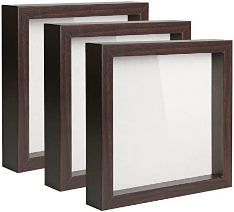 Muzilife Shadow Box Рамка со рамки со ленена табла длабоко дрво стакло, куќиште подготвено за виси меморија за спортови за спортови,