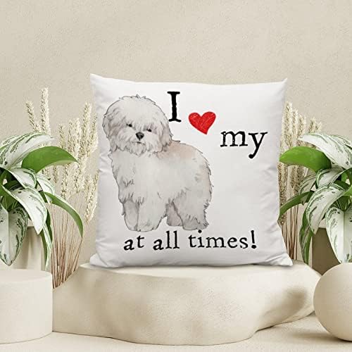 Го сакам мојот Coton de tuléar фрли перница, ги сакам моите кучиња во секое време проверете перница куче мамо подароци за подароци