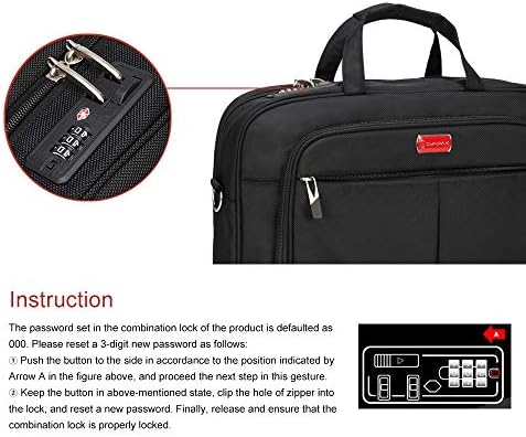 Омпак 15,6 инчен лаптоп чанта со комбинирано заклучување, деловна канцеларија за деловни активности против кражба за мажи кои заклучуваат нотарска