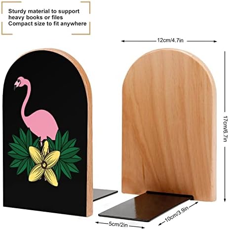 Тропика Фламинго Птица Цвет Сликарство Дрво Книга Декоративни Не-Пропадна Книга Крај 1 Пар 7х5 Инчи