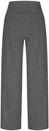 Chgbmok женски широки нозе јога панталони со високи џогери со половини, остатоци од панталони, обични удобни џемпери со џебови