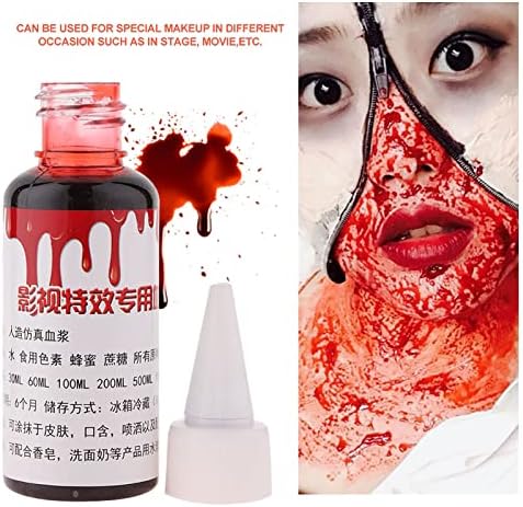 Лажна шминка на крв, професионална лажна крв специјални лузни од рани од Ноќта на вештерките Зомби фенси сочинуваат лажна крв за