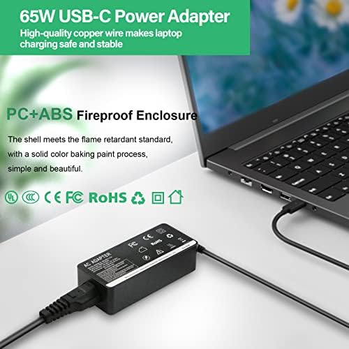 65W USB-C AC полнач за AC за Lenovo Chromebook C330 100E 300E 500E S330 ThinkPad E14 E15 L13 L15 L14 14S T14 T14S T15 X13 X1 CARBON T480