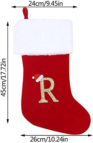 Божиќно обоено стакло монограм Божиќни чорапи за порибување класична персонализирана декорација за порибување за семејни сезони
