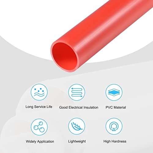 PVC цевка PVC Meccanixity 9/16 ID 5/8 OD 1,6ft црвена висока цврстина за мебел, цевка за одвод на вода, ракав за електричен кабел