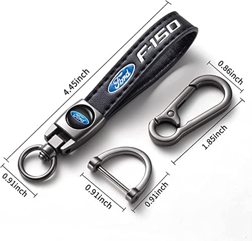 SunteeLong за Ford F-150 Leather Keychain, додатоци за ланец на клучеви за автомобили Семејно присутно за маж и жена