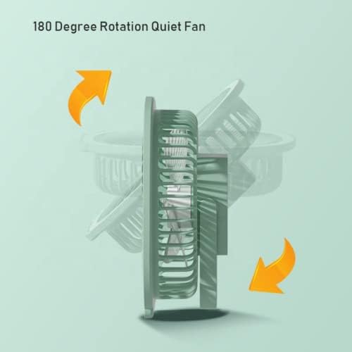 УСБ Батерија На Полнење Работи Мал Десктоп Пренослив Личен Вентилатор За Виси, Силен Проток На Воздух Од 180 степени, 3 Брзини Ладење На